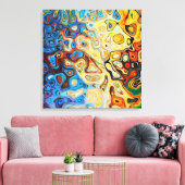 Kleurrijke, heldere Abstracte draaiboeken ingescha Canvas Afdruk (Insitu (Woonkamer))