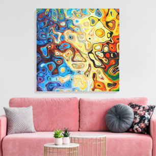 Kleurrijke, heldere Abstracte draaiboeken ingescha Canvas Afdruk