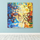 Kleurrijke, heldere Abstracte draaiboeken ingescha Canvas Afdruk (Insitu (Houten vloer))