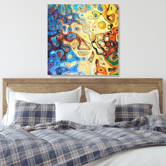 Kleurrijke, heldere Abstracte draaiboeken ingescha Canvas Afdruk (Insitu (Slaapkamer))