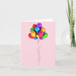 Kleurrijke heldere ballonnen | Happy Birthday Scri Kaart
