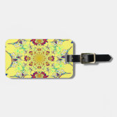 Kleurrijke Heldere Bloemen Damast Design Art Print Bagagelabel (Voorkant horizontaal)