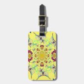 Kleurrijke Heldere Bloemen Damast Design Art Print Bagagelabel (Voorkant verticaal)