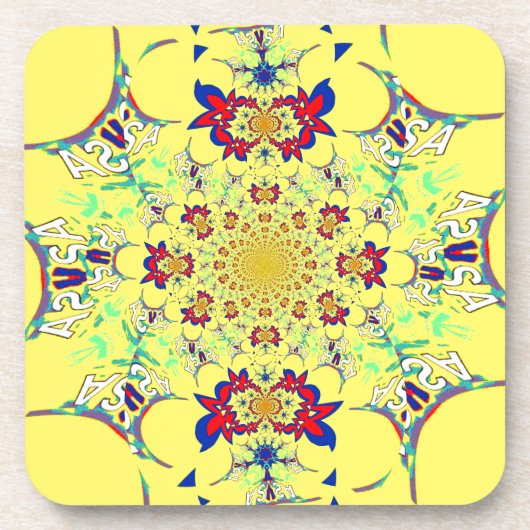 Kleurrijke Heldere Bloemen Damast Design Art Print Bier Onderzetter (Voorkant)