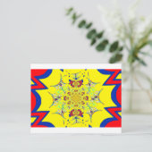 Kleurrijke Heldere Bloemen Damast Design Art Print Briefkaart (Staand voorkant)