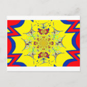 Kleurrijke Heldere Bloemen Damast Design Art Print Briefkaart (Voorkant)