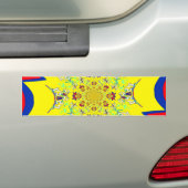 Kleurrijke Heldere Bloemen Damast Design Art Print Bumpersticker (Op auto)