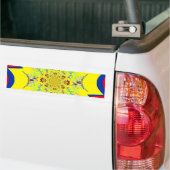 Kleurrijke Heldere Bloemen Damast Design Art Print Bumpersticker (Op Truck)