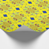 Kleurrijke Heldere Bloemen Damast Design Art Print Cadeaupapier (Hoek)