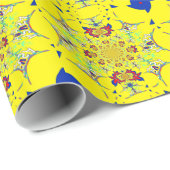 Kleurrijke Heldere Bloemen Damast Design Art Print Cadeaupapier (Rol Hoek)