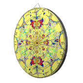 Kleurrijke Heldere Bloemen Damast Design Art Print Dartbord (Voorkant Rechts)