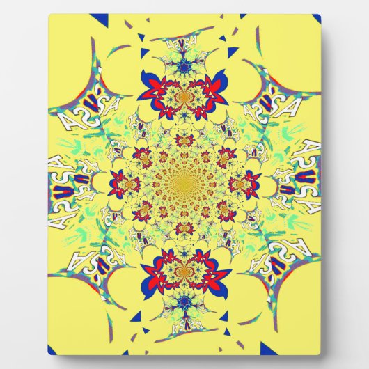 Kleurrijke Heldere Bloemen Damast Design Art Print Fotoplaat (Voorkant)