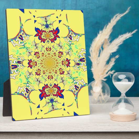 Kleurrijke Heldere Bloemen Damast Design Art Print Fotoplaat (Zijkant)