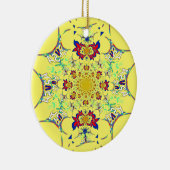 Kleurrijke Heldere Bloemen Damast Design Art Print Keramisch Ornament (Rechts)