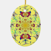 Kleurrijke Heldere Bloemen Damast Design Art Print Keramisch Ornament (Voorkant)