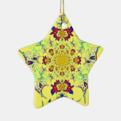 Kleurrijke Heldere Bloemen Damast Design Art Print Keramisch Ornament (Rechts)