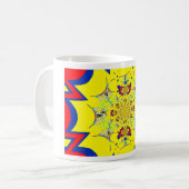 Kleurrijke Heldere Bloemen Damast Design Art Print Koffiemok (Voorkant links)