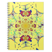 Kleurrijke Heldere Bloemen Damast Design Art Print Notitieboek (Voorkant)