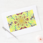 Kleurrijke Heldere Bloemen Damast Design Art Print Rechthoekige Sticker (Envelop)