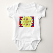 Kleurrijke Heldere Bloemen Damast Design Art Print Romper (Voorkant)