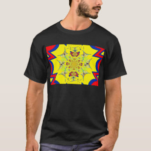 Kleurrijke Heldere Bloemen Damast Design Art Print T-shirt
