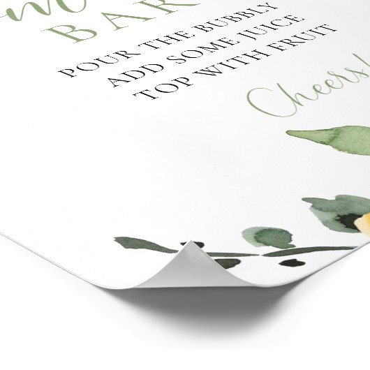 Kleurrijke heldere bloemen MOMOSA bar teken Poster (Hoek)