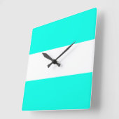 Kleurrijke Heldere Brede Aqua Witte Nautische Stre Vierkante Klok (Hoek)