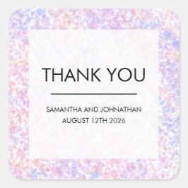 Kleurrijke heldere bruiloft dank u vierkante sticker