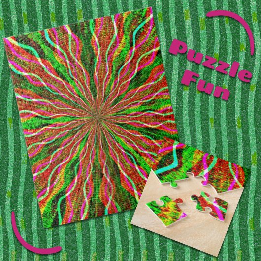 Kleurrijke, heldere burst uitdagende Retro Puzzle Legpuzzel