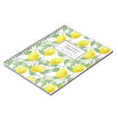 Kleurrijke Heldere Citroen Citrus Geel Chique Zome Notitieboek (Linkerzijde)