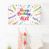 Kleurrijke heldere confetti Verjaardags poster Spandoek (Insitu)