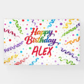 Kleurrijke heldere confetti Verjaardags poster Spandoek (Horizontaal)