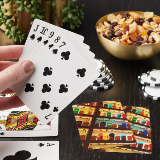 Kleurrijke heldere flessen pokerkaarten
