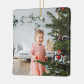 Kleurrijke heldere foto Vrolijk kerstfeest Keramisch Ornament (Links)