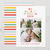 Kleurrijke heldere fotocollage Modern Christmas Feestdagenkaart (Voorkant / Achterkant)