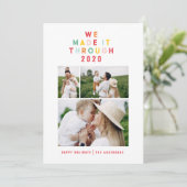 Kleurrijke heldere fotocollage Modern Christmas Feestdagenkaart (Staand voorkant)