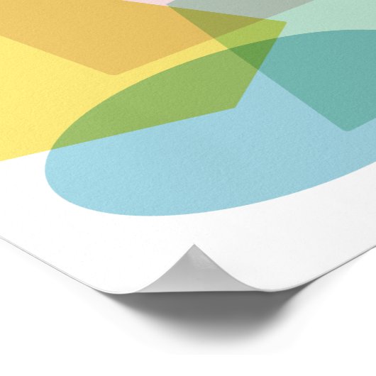 Kleurrijke, heldere geometrische vormen collage poster (Hoek)