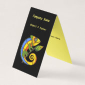 Kleurrijke Heldere Hagedis Branch Leaf Zwart Geel Visitekaartje (Voorkant)