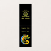 Kleurrijke Heldere Hagedis Branch Leaf Zwart Geel Visitekaartje (Buitenkant ongevouwen)