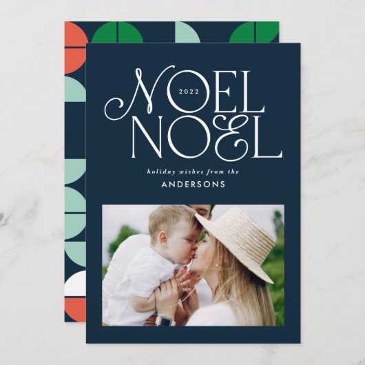 Kleurrijke heldere, heldere kerstfoto feestdagenkaart (Voorkant / Achterkant)