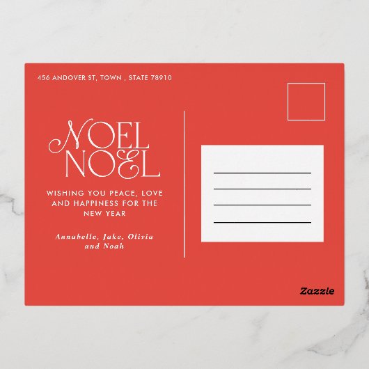 Kleurrijke heldere, heldere kerstfoto folie feestdagen briefkaart (Achterkant)