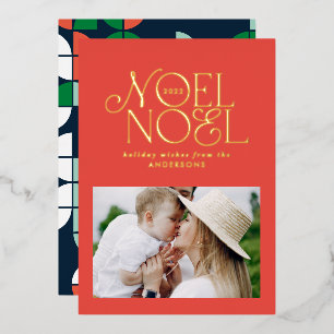 Kleurrijke heldere, heldere kerstfoto folie feestdagenkaart