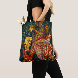 Kleurrijke heldere hoeken tote bag