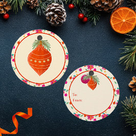 Kleurrijke heldere kerst bedankjes labels