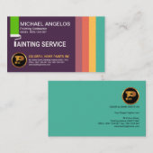 Kleurrijke, heldere kleuren, stijlvolle verf visitekaartje (Voorkant / Achterkant)