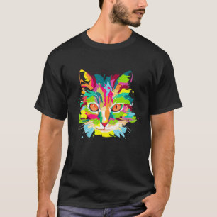 Kleurrijke heldere kleuren van katten katten kitte t-shirt