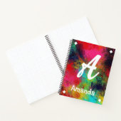 Kleurrijke heldere kunst en witte monogram notitieboek (Binnen)