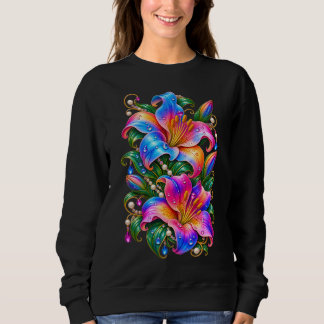 Kleurrijke heldere lelie bloemen sweatshirt, Magis Trui