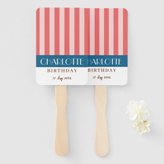 Kleurrijke heldere levendige kleuren Fun Minimalis Handwaaier (Voorkant en achterkant)