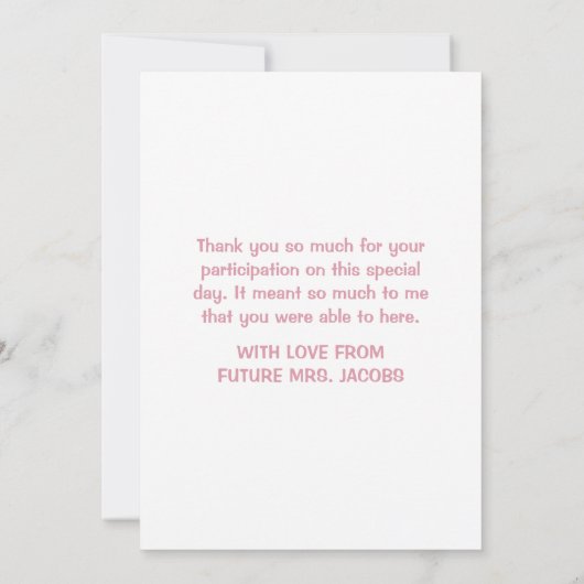 Kleurrijke heldere macaroon waterverf vrijgezellen bedankkaart (Achterkant)